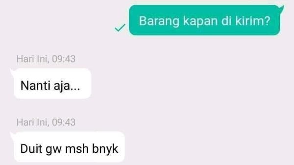 Chat Kocak Penjual Sombong dan Pelanggan, Ampun Deh