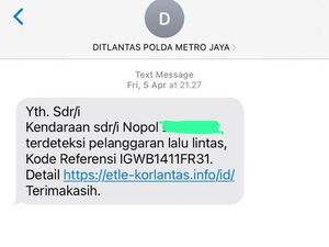 Bukan APK, Ini Contoh Notifikasi Tilang yang Dikirim via WA dan SMS Bukan APK, Ini Contoh Notifikasi Tilang yang Dikirim via WA dan SMS