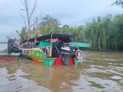 Bujang Hilang Diterkam Buaya saat Menjaring Ikan di Depan Ayahnya