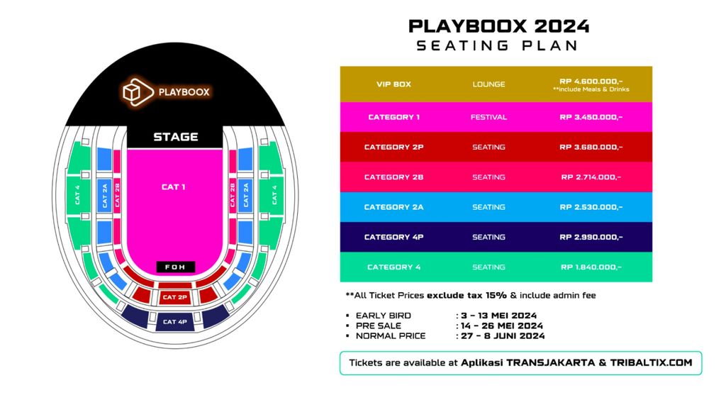 Seat Plan konser Playboox (The Fray dan Echosmith)