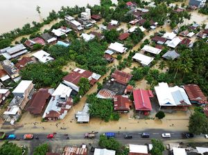 Potret Udara Ratusan Rumah di Sidrap Terendam Banjir