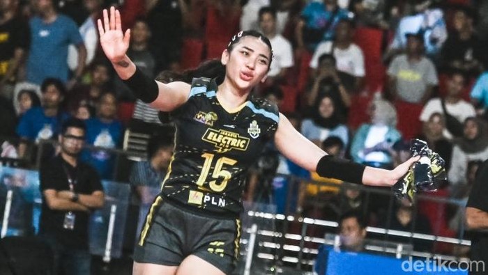 Pemain Jakarta Electric PLN, Yolla Yuliana dalam tabrak pekan kedua PLN Mobile Proliga 2024 Semarang. Pemain Jakarta Electric PLN, Yolla Yuliana dalam tabrak pekan kedua PLN Mobile Proliga 2024 Semarang.