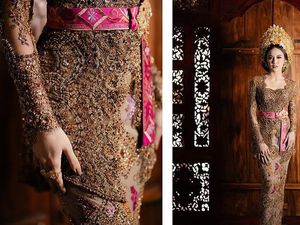 Detail dan Makna Kebaya Mahalini yang Bergambar Pura di Upacara Mepamit