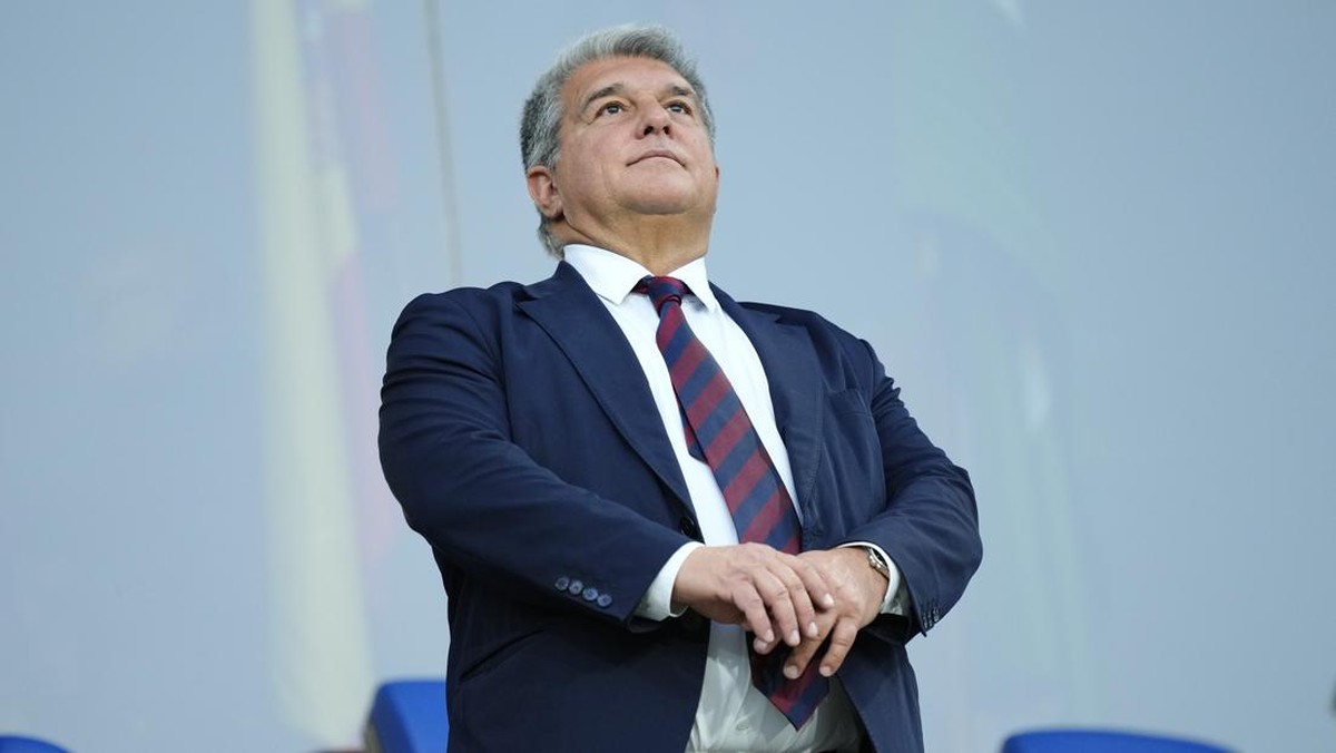 Presiden Barcelona, Joan Laporta. (Foto: AP/Jose Breton)