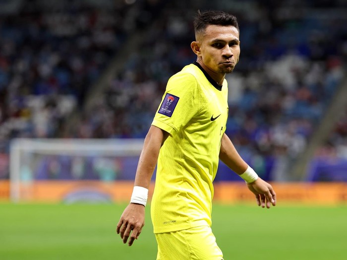 AL WAKRAH, QATAR - JANUARY 15: Faisal Halim of Malaysia during the AFC Asian Cup Group E match between Malaysia and Jordan at Al Janoub Stadium on January 15, 2024 in Al Wakrah, Qatar. (Photo by Lintao Zhang/Getty Images)