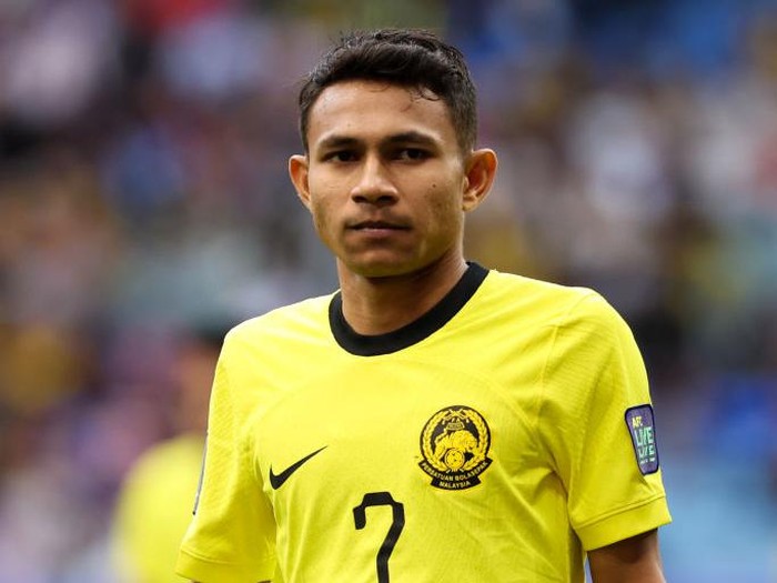 AL WAKRAH, QATAR - JANUARY 25: Faisal Halim #7 of Malaysia looks on during the AFC Asian Cup Group E match between South Korea and Malaysia at Al Janoub Stadium on January 25, 2024 in Al Wakrah, Qatar. (Photo by Zhizhao Wu/Getty Images)