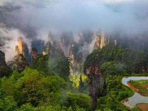 Cantiknya Taman Hutan Nasional Zhangjiajie China Cantiknya Taman Hutan Nasional Zhangjiajie China