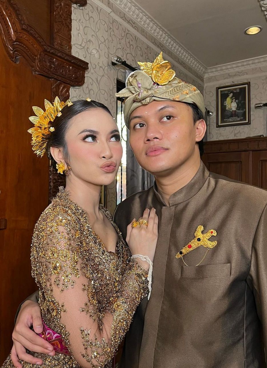 Makeup Mahalini saat prosesi Mepamit.