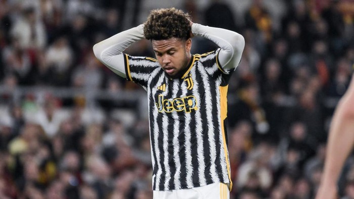 ROME, ITALY - MAY 05: Weston McKennie of Juventus FC during the Serie A TIM match between AS Roma and Juventus at Stadio Olimpico on May 05, 2024 in Rome, Italy. (Photo by Ivan Romano/Getty Images)