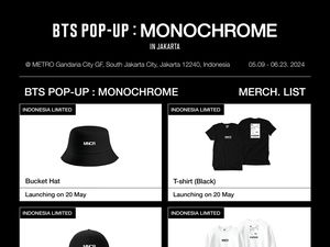 Daftar Harga Lengkap Merchandise di BTS POP-UP: MONOCHROME IN JAKARTA