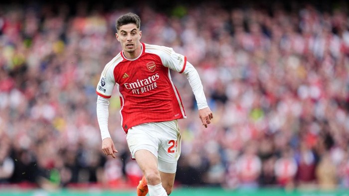 Arsenals Kai Havertz during the Premier League match at the Emirates Stadium, London. Picture date: Saturday May 4, 2024. (Photo by Adam Davy/PA Images via Getty Images)