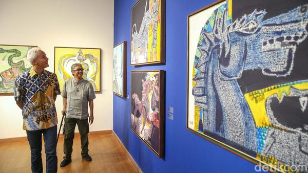 Ganjar Semringah di Pameran Butet Kartaredjasa