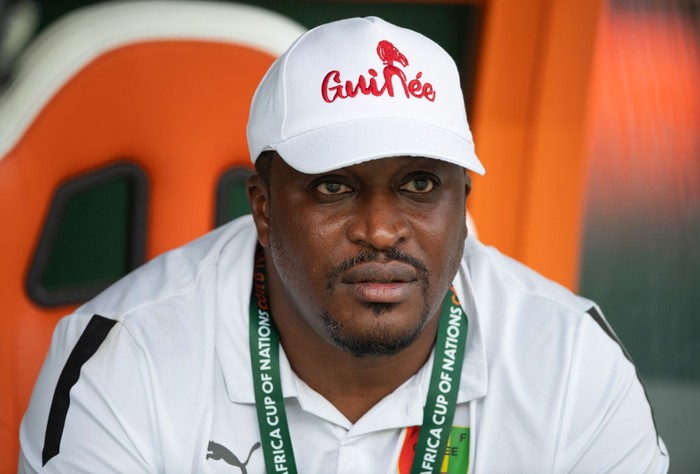 ABIDJAN, IVORY COAST - JANUARY 28:  Guinea Head Coach Kaba Diawara during the TotalEnergies CAF Africa Cup of Nations round of 16 match between Equatorial Guinea and Guinea at Alassane Ouattara Stadium on January 28, 2024 in Abidjan, Ivory Coast. (Photo by Visionhaus/Getty Images)