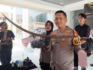 Penampakan Celurit Panjang Senjata Pelaku Serang Petugas SPBU Bogor