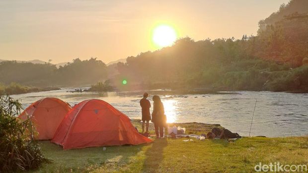 Suasana di Potrobayan River Camp, Potrobayan, Srihardono, Pundong, Bantul, Kamis (9/5/2024).