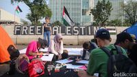 Aksi Bela Palestina Kembali Berlangsung di Depan Kedubes Amerika