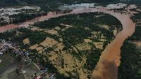 Banjir Bandang di Konawe Utara Dilihat dari Udara