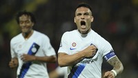 5. Lautaro Martinez - Inter Milan. 48 poin hasil dari 24 gol dengan koefisien x2. Foto: AP/Alfredo Falcone