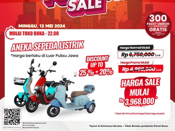 Sepeda Listrik Harga Miring Cuma di Transmart Full Day Sale