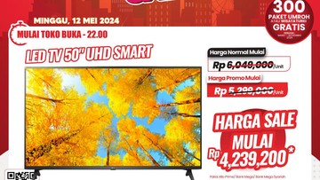 Cuma di Transmart Full Day Sale! Smart TV 50 &amp; 65 Inch di Bawah Rp 8 Juta