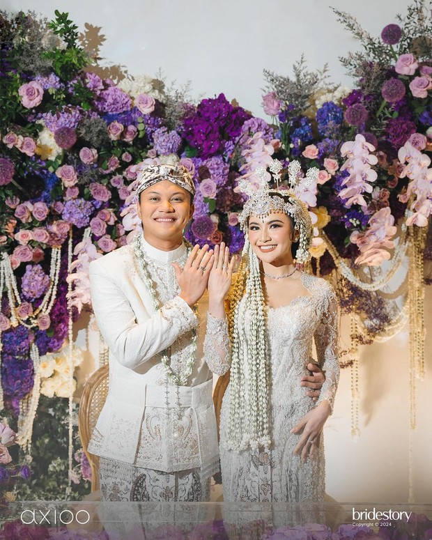 Busana akad nikah Mahalini dan rizky febian