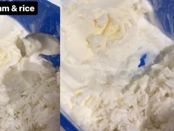 Agak Lain! Netizen Ini Makan Nasi Lauk Es Krim Vanila