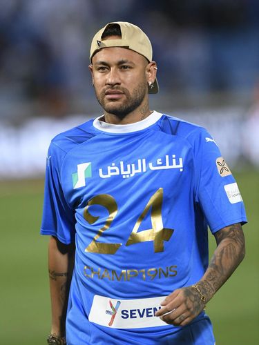 Soccer Football - Saudi Pro League - Al Hilal v Al Hazem - Prince Faisal Bin Fahd Stadium, Riyadh, Saudi Arabia - May 11, 2024 Neymar walks on the pitch after Al Hilal win the Saudi Pro League REUTERS/Stringer