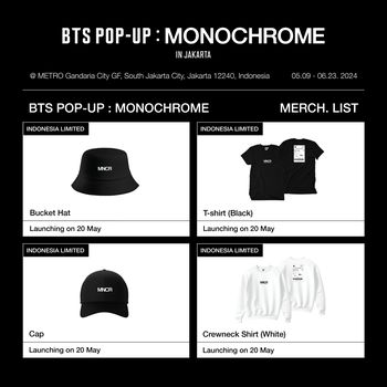 Merchandise di BTS POP-UP: MONOCHROME Jakarta