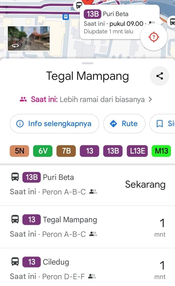 Jadwal TransJakarta (Screenshot GoogleMaps)