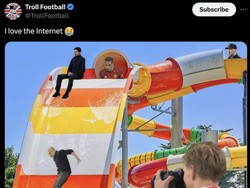 Nah kalau ini meme Antony lagi main perosotan bareng Mikel Arteta, Pep Guardiola dan Juergen Klopp sambil difoto Martin Odegaard. Ada-ada saja, ya! (Foto: Twitter)