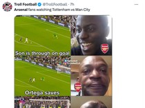 Meme Tottenham Keok, Arsenal Diolok-olok