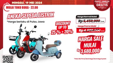 Cuma di Transmart Full Day Sale, Aneka Sepeda Listrik Dijual Murah Meriah