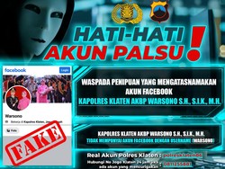 Hat-hati! Akun Palsu Catut Nama Kapolres Klaten Bergentayangan di Medsos