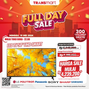 TV LED 65 Inch Diskon Sampai Rp 3 Jutaan di Transmart Full Day Sale!