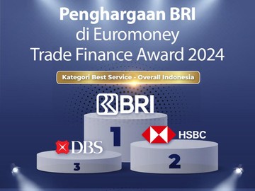 BRI Raih Peringkat 1 Best Service di Euromoney Trade Finance Award 2024