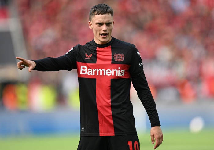 Florian Wirtz LEVERKUSEN, GERMANY - MAY 18: Florian Wirtz of Leverkusen gestures during the Bundesliga match between Bayer 04 Leverkusen and FC Augsburg at BayArena on May 18, 2024 in Leverkusen, Germany. (Photo by Stuart Franklin/Getty Images)