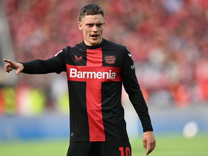 LEVERKUSEN, GERMANY - MAY 18: Florian Wirtz of Leverkusen gestures during the Bundesliga match between Bayer 04 Leverkusen and FC Augsburg at BayArena on May 18, 2024 in Leverkusen, Germany. (Photo by Stuart Franklin/Getty Images)