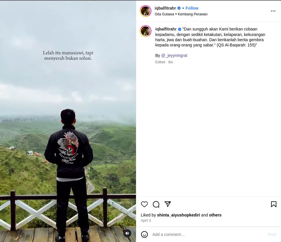 Unggahan Suami Nadya Mustika