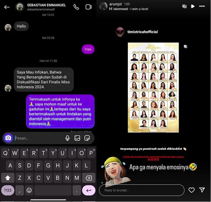 Viral Finalis Miss Indonesia didiskualifikasi imbas skandal perselingkuhan