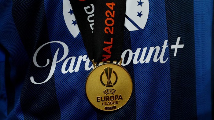 Soccer Football - Europa League - Final - Atalanta v Bayer Leverkusen - Aviva Stadium, Dublin, Ireland - May 22, 2024 General view as a medal is worn after Atalanta won the Europa League final REUTERS/Molly Darlington