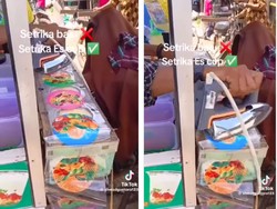Kreatif! Penjual Es Oyen Ini Pakai Setrika untuk Tutup Minuman Kemasan