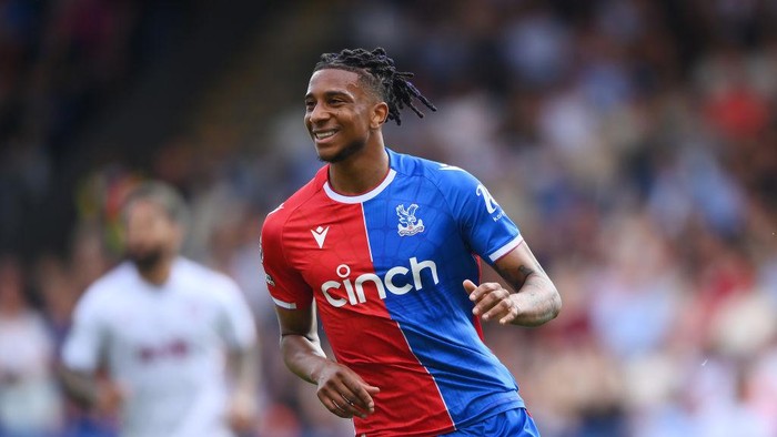 LONDON, ENGLAND - MAY 19: Michael Olise of Crystal Palace reacts during the Premier League match between Crystal Palace and Aston Villa at Selhurst Park on May 19, 2024 in London, England. (Photo by Alex Davidson/Getty Images)