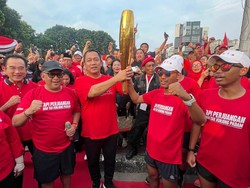 Obor Api Perjuangan PDIP dari Jateng Tiba di Kemayoran Jakarta