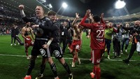 Brest berhasil mengunci tiket lolos langsung ke Liga Champions musim depan usai finis ketiga di klasemen Liga Prancis dengan 61 poin. Foto: AFP/VALENTINE CHAPUIS