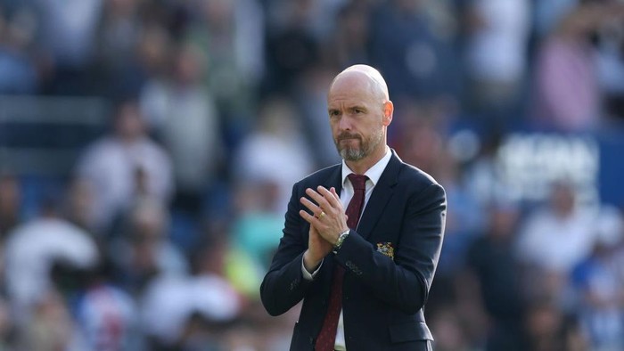 Manchester United manager Erik ten Hag applauds the fans after the Premier League match at the Amex Stadium, Brighton and Hove. Picture date: Sunday May 19, 2024. (Photo by Steven Paston/PA Images via Getty Images)