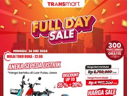 Besok Serbu Transmart Full Day Sale! Sepeda Listrik Diskon hingga Rp 2,7 Juta