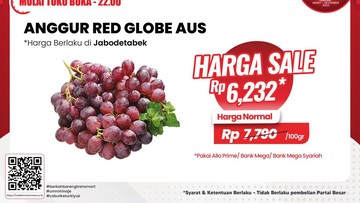 Murah Meriah, Beli Anggur di Transmart Full Day Sale Mulai Rp 6.000-an