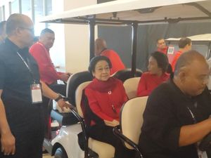 Megawati Tiba di Beach City Ancol Jelang Penutupan Rakernas V PDIP