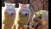 Nasib Liverpool, Arsenal, dan MU musim ini. Mulai nih Arsenal kena ledek. Foto: dok. Internet/X (Twitter)