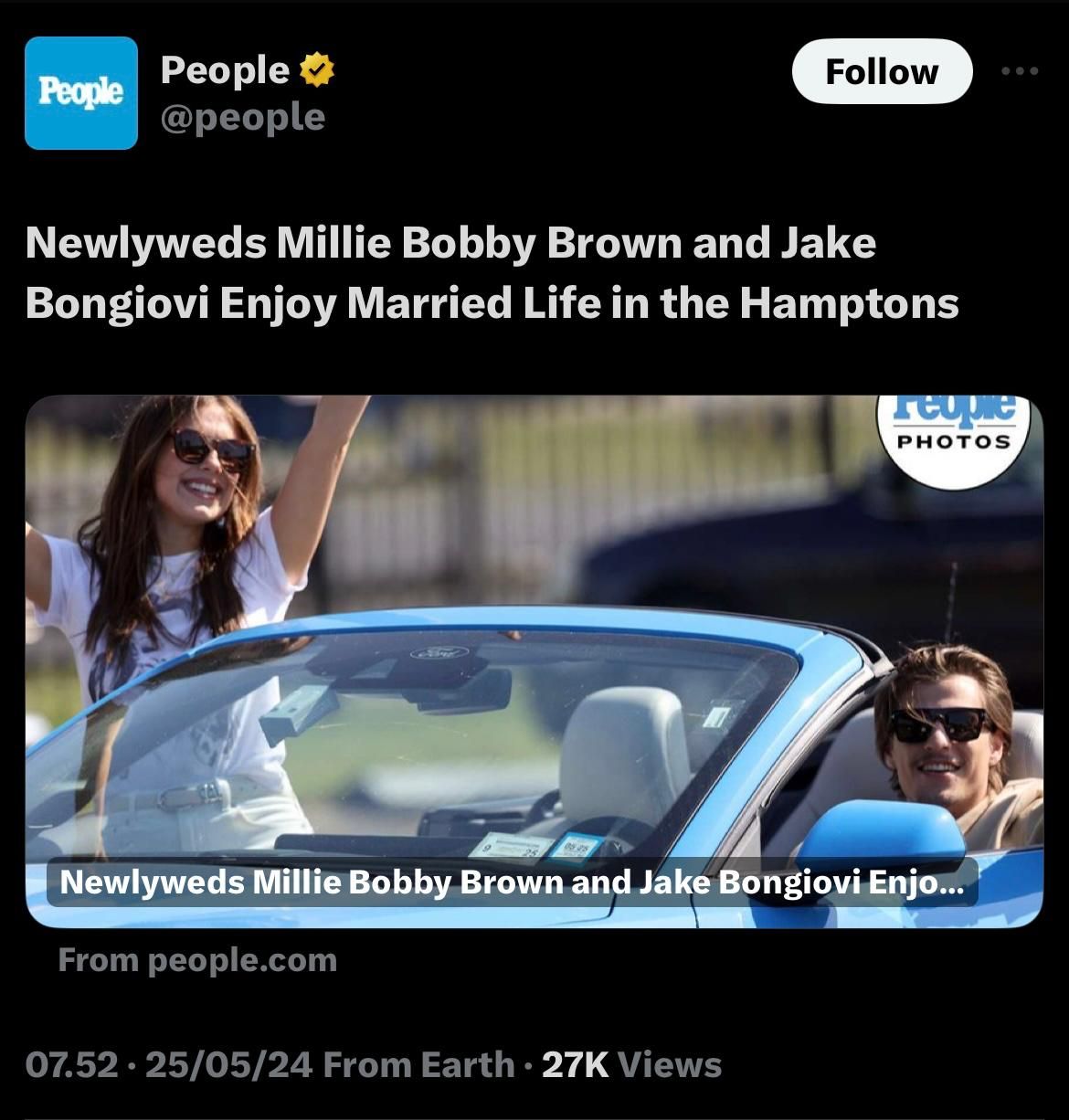 Millie Bobby Brown dan Jake Bongiovi
